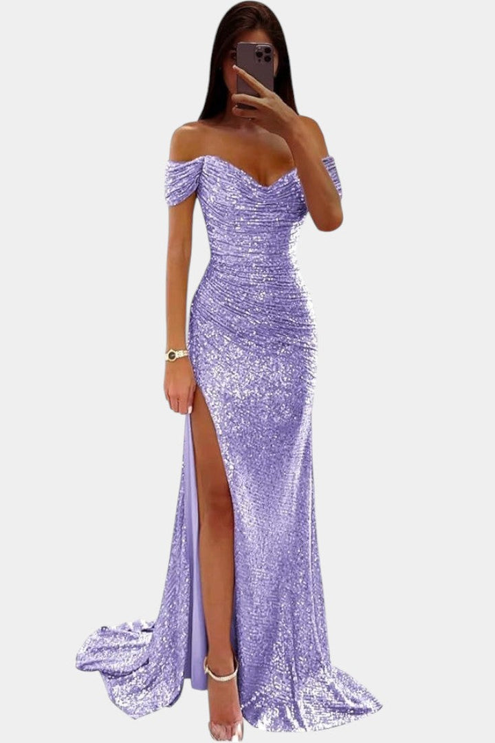 Renata Haljina Sirena fără bretele cu paiete
