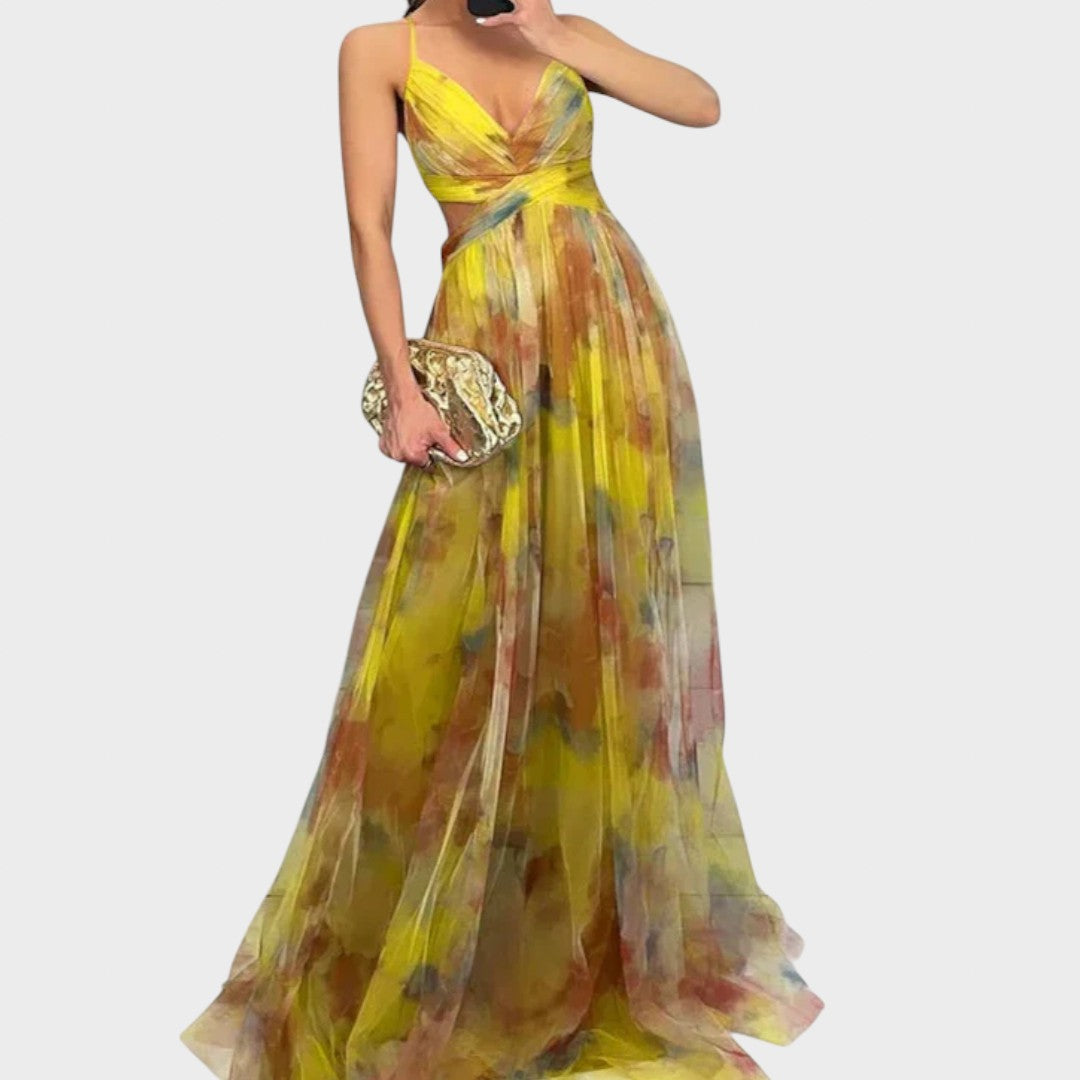 Mia - Rochie Maxi Colorată pentru Eleganță Impecabilă