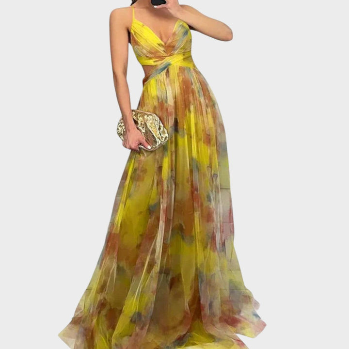 Mia - Rochie Maxi Colorată pentru Eleganță Impecabilă