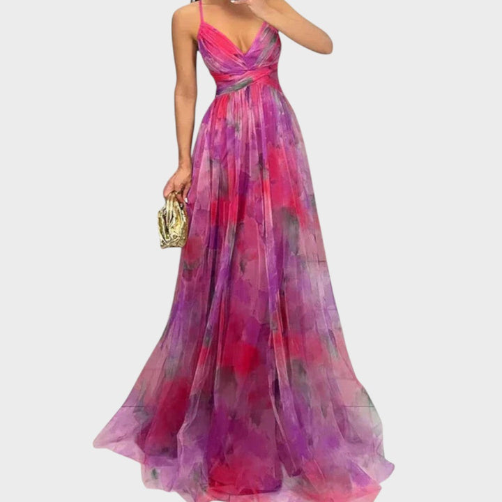 Mia - Rochie Maxi Colorată pentru o Eleganță Impecabilă