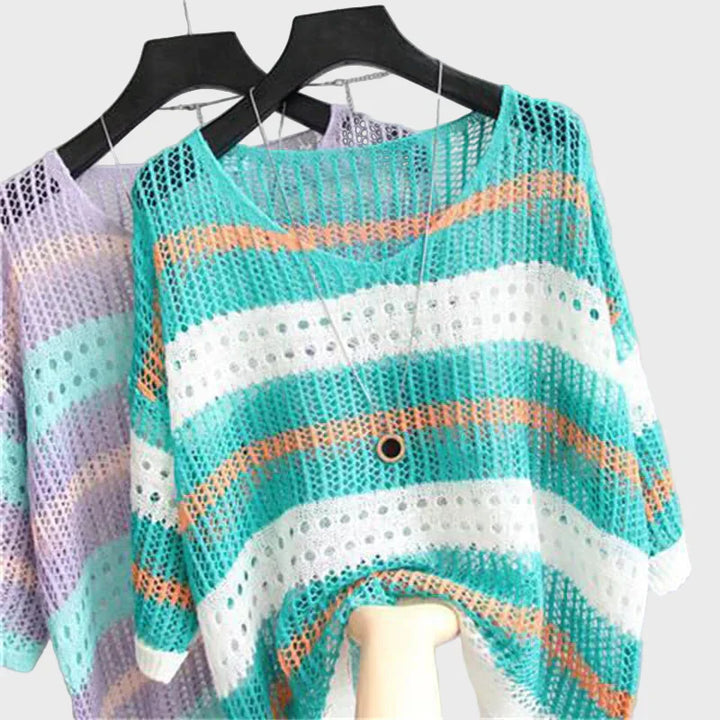 Top Tricotat Ușor cu Decupaje