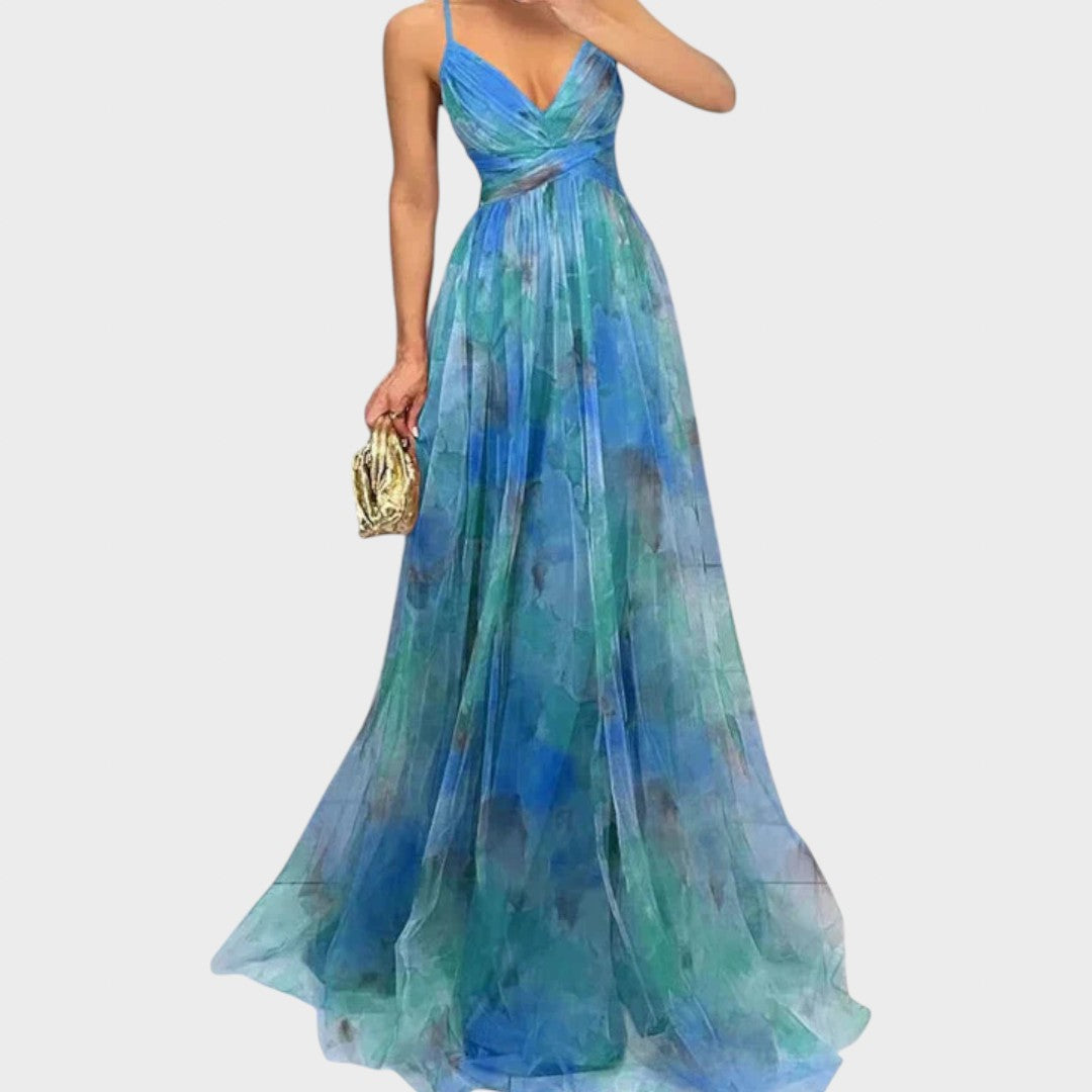 Mia - Rochie Maxi Colorată pentru Eleganță Impecabilă