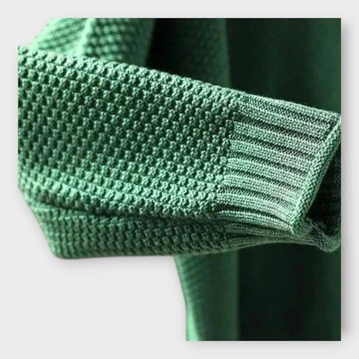 Bluză Tricotată cu Guler Înalt