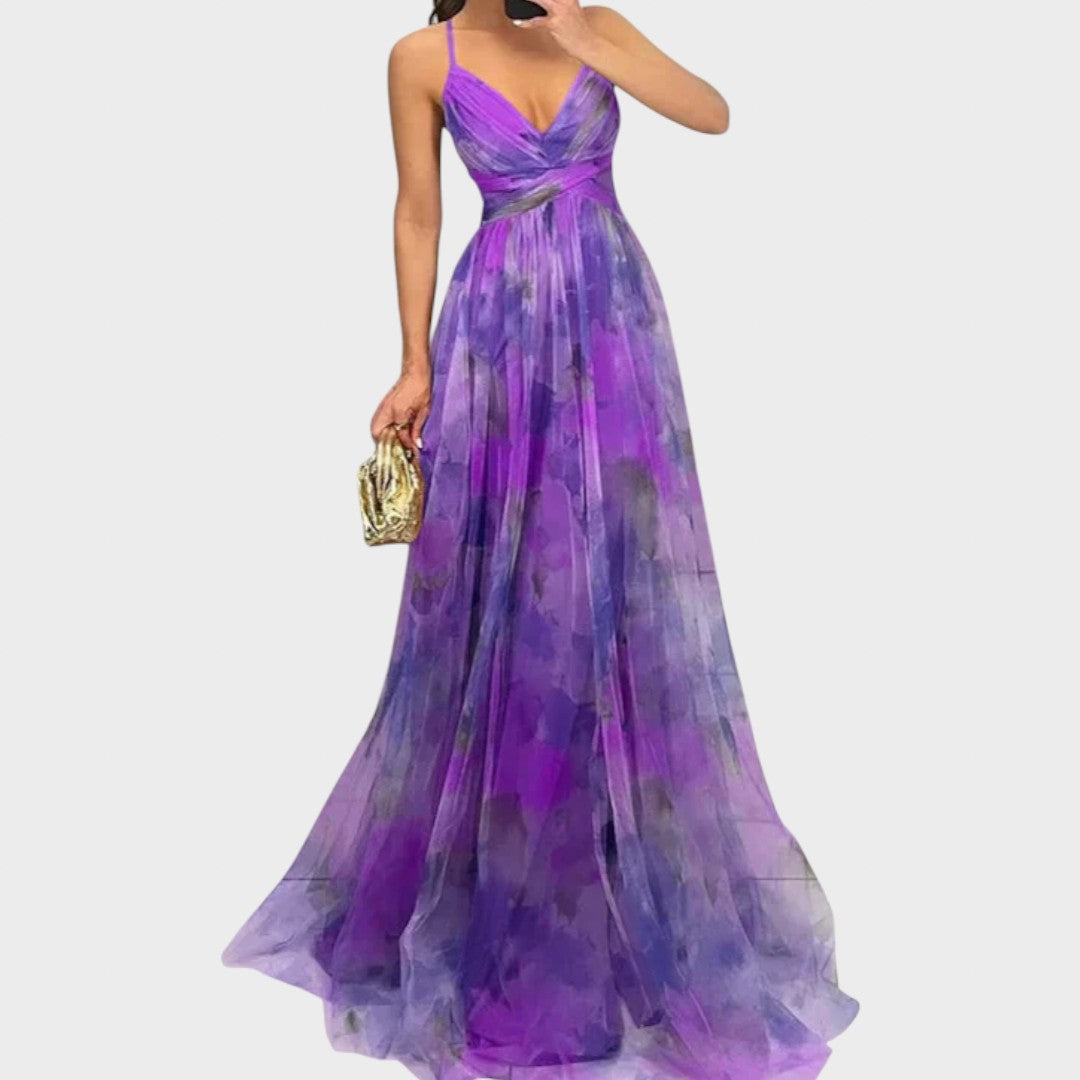 Mia - Rochie Maxi Colorată pentru Eleganță Impecabilă