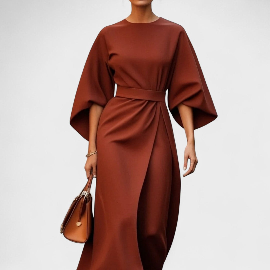 Sandra - Rochie lungă cu brâu