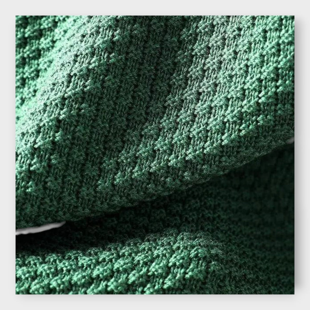 Bluză Tricotată cu Guler Înalt