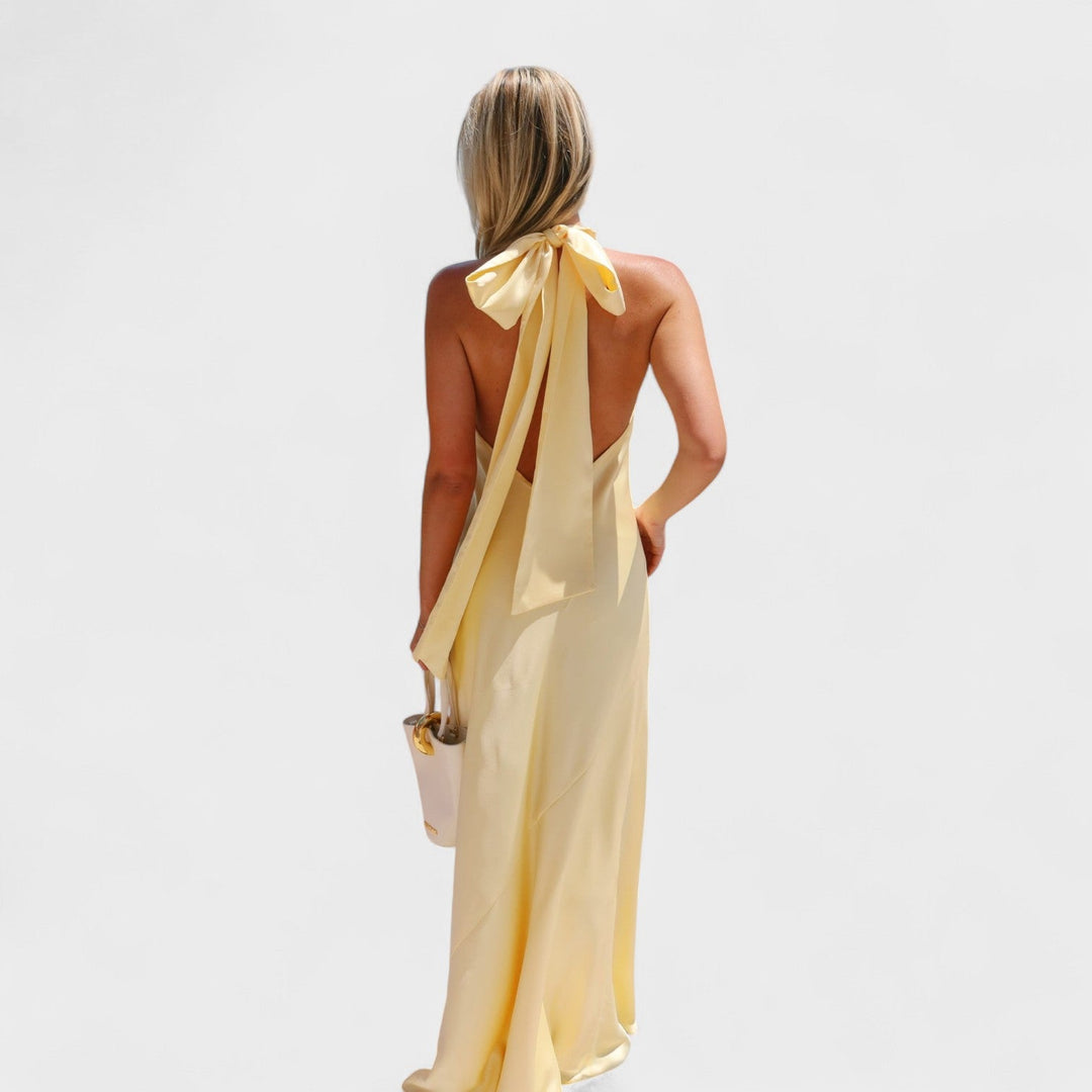 Martina - Rochie cu fundă din satin