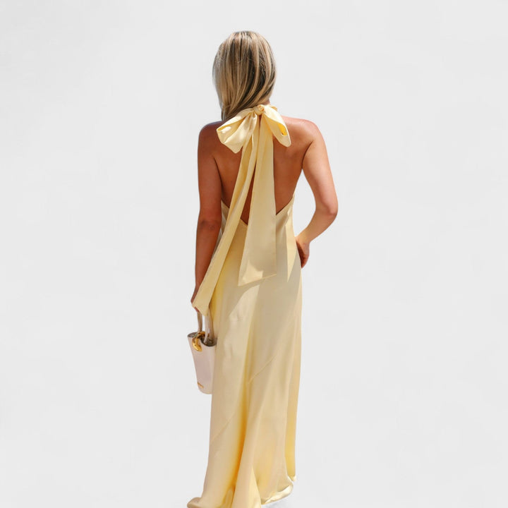 Martina - Rochie cu fundă din satin