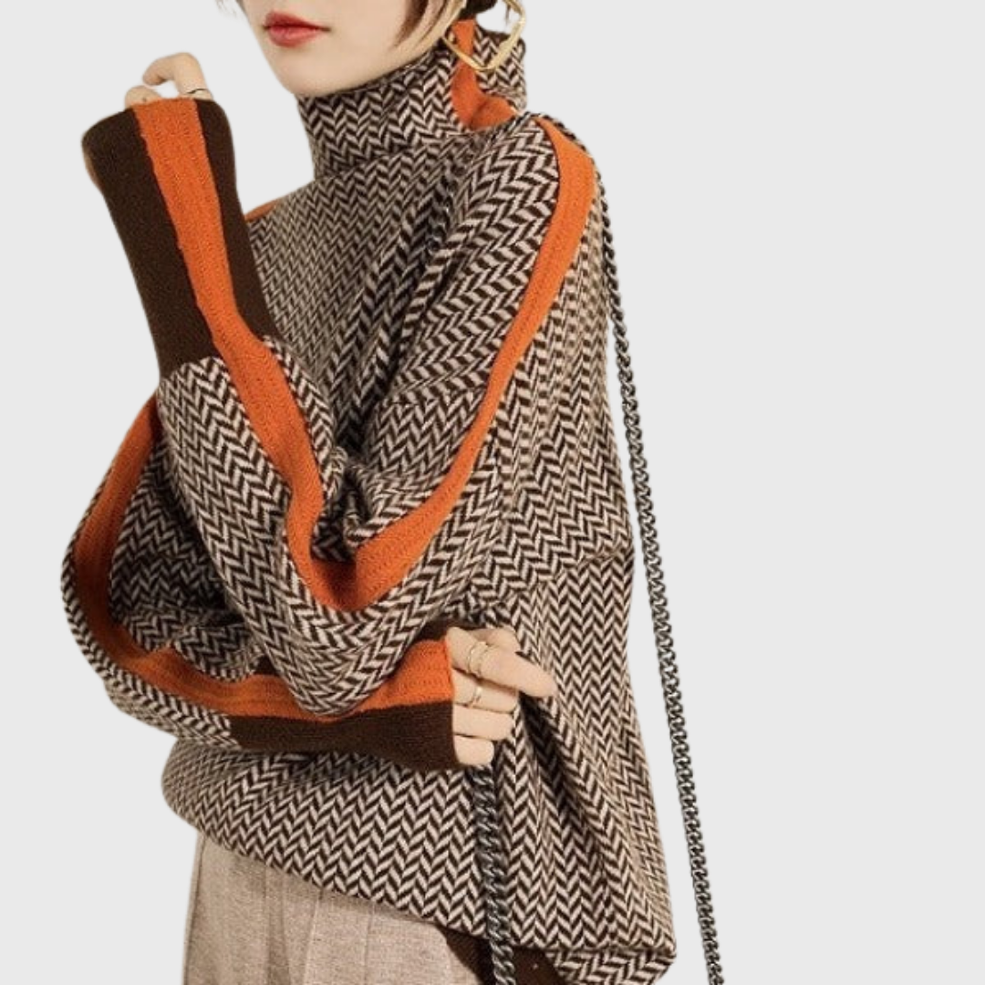 Ana - Pulover cu dungi contrastante