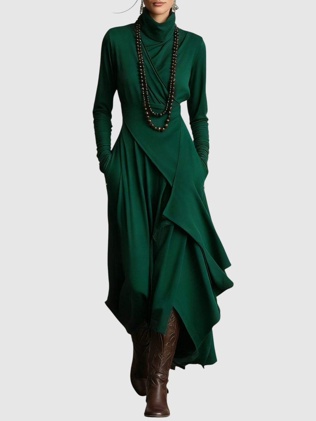 Veselă – Rochie maxi elegantă cu drapaje