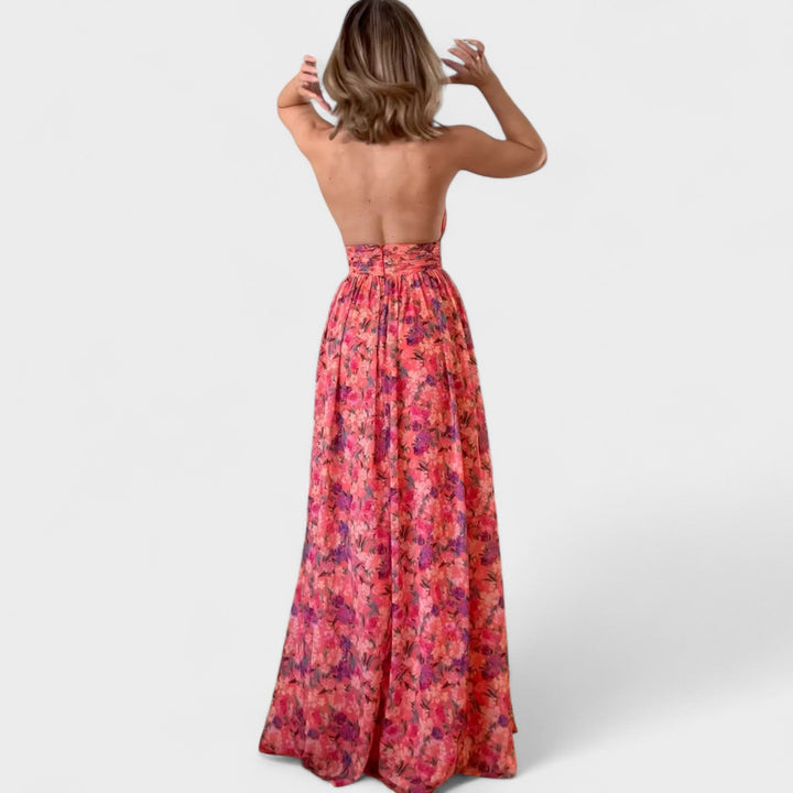 Floraria - Rochie lungă cu spatele descoperit