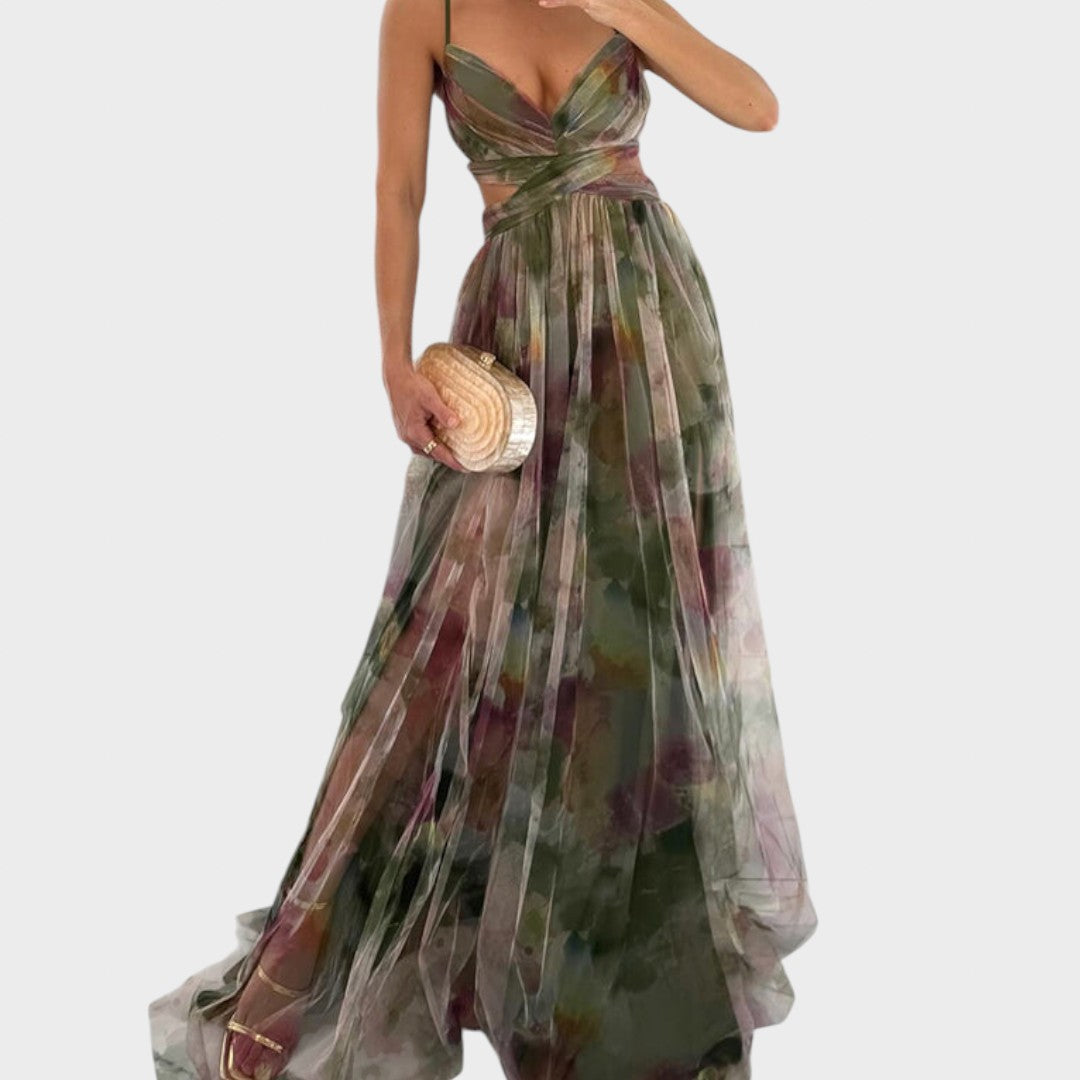 Mia - Rochie Maxi Colorată pentru o Eleganță Impecabilă