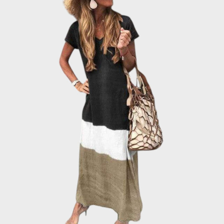 Vanya - Rochie lungă lejeră boho multicoloră