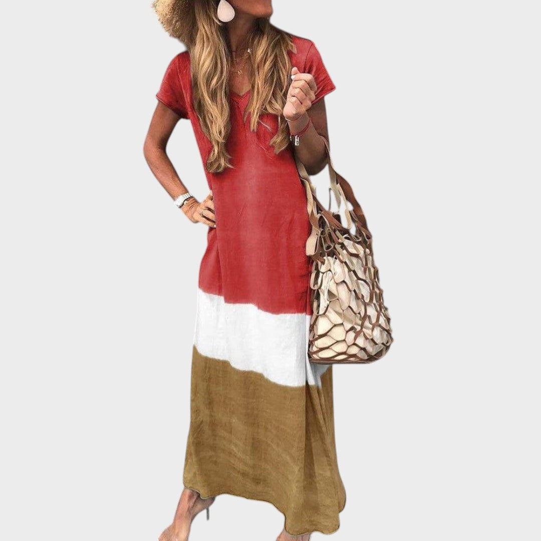 Vania - Rochie lungă boho lejeră multicoloră