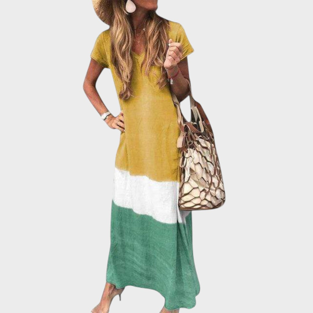 Vania - Rochie lungă boho lejeră multicoloră