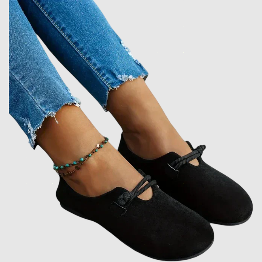 Elena – Balerini eleganți din piele întoarsă