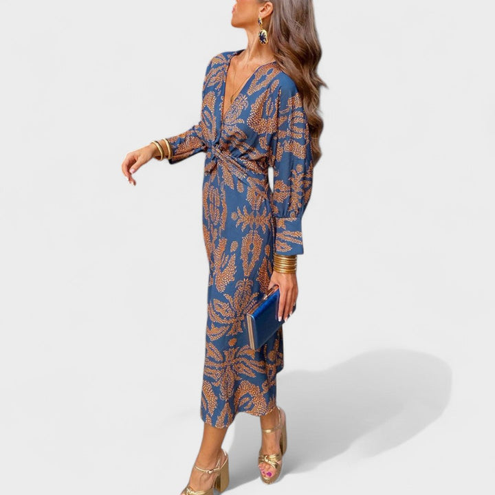 Primăvara - Rochie midi cu decolteu în V