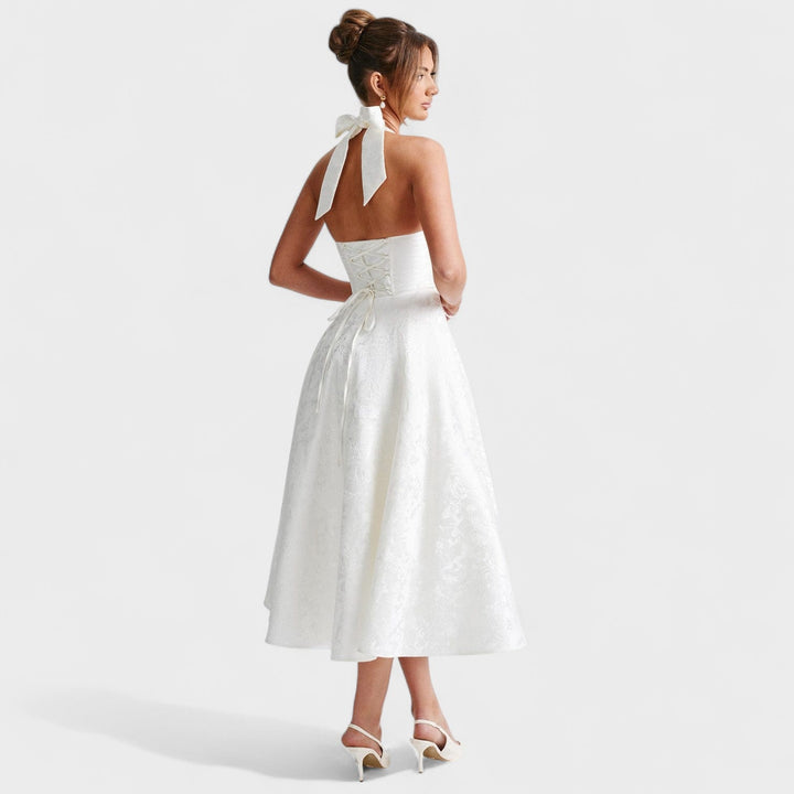 Julieta – Rochie midi cu decolteu halter