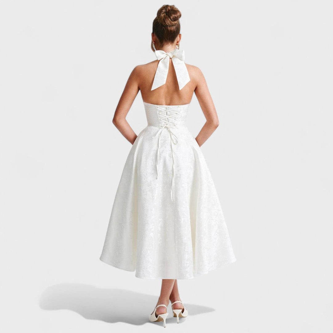 Julieta – Rochie midi cu decolteu halter