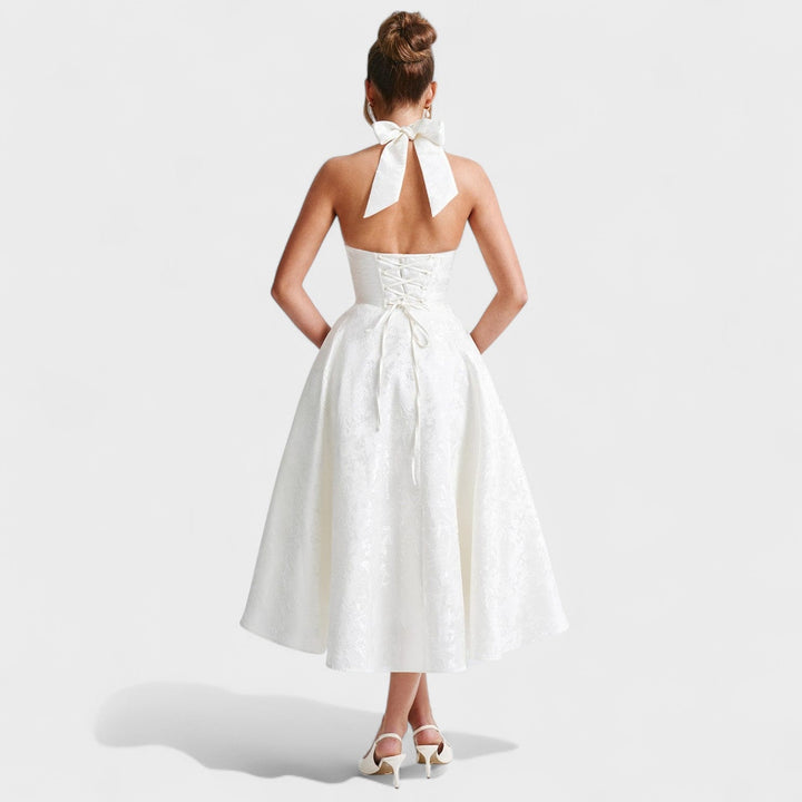 Julieta – Rochie midi cu decolteu halter