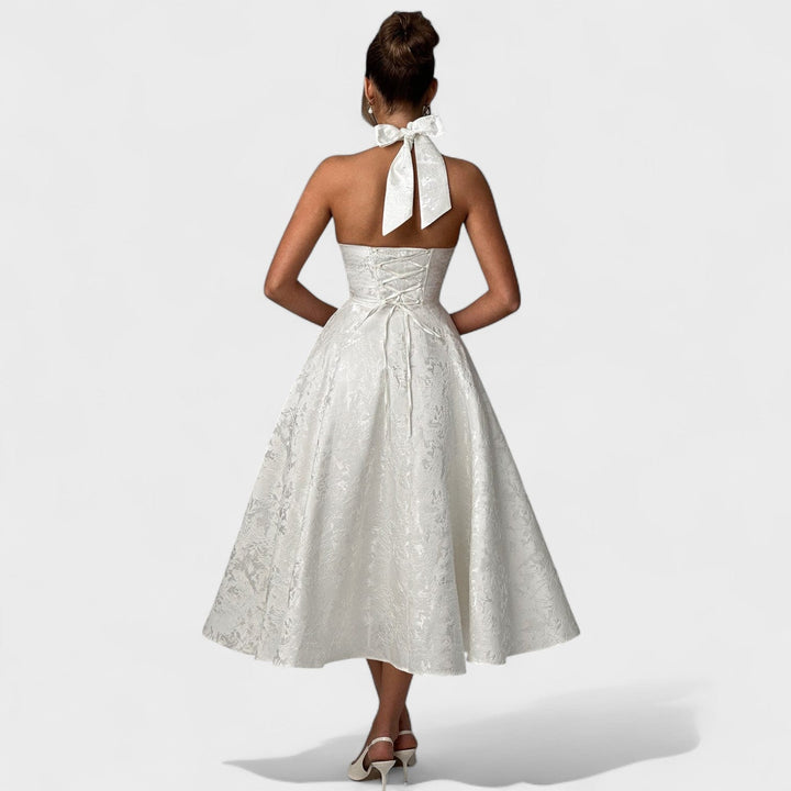 Julieta – Rochie midi cu decolteu halter