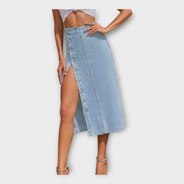 Fustă maxi cu nasturi