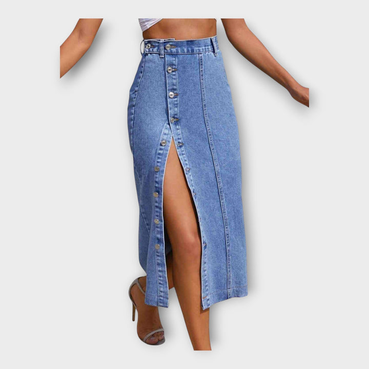 Fustă maxi cu nasturi