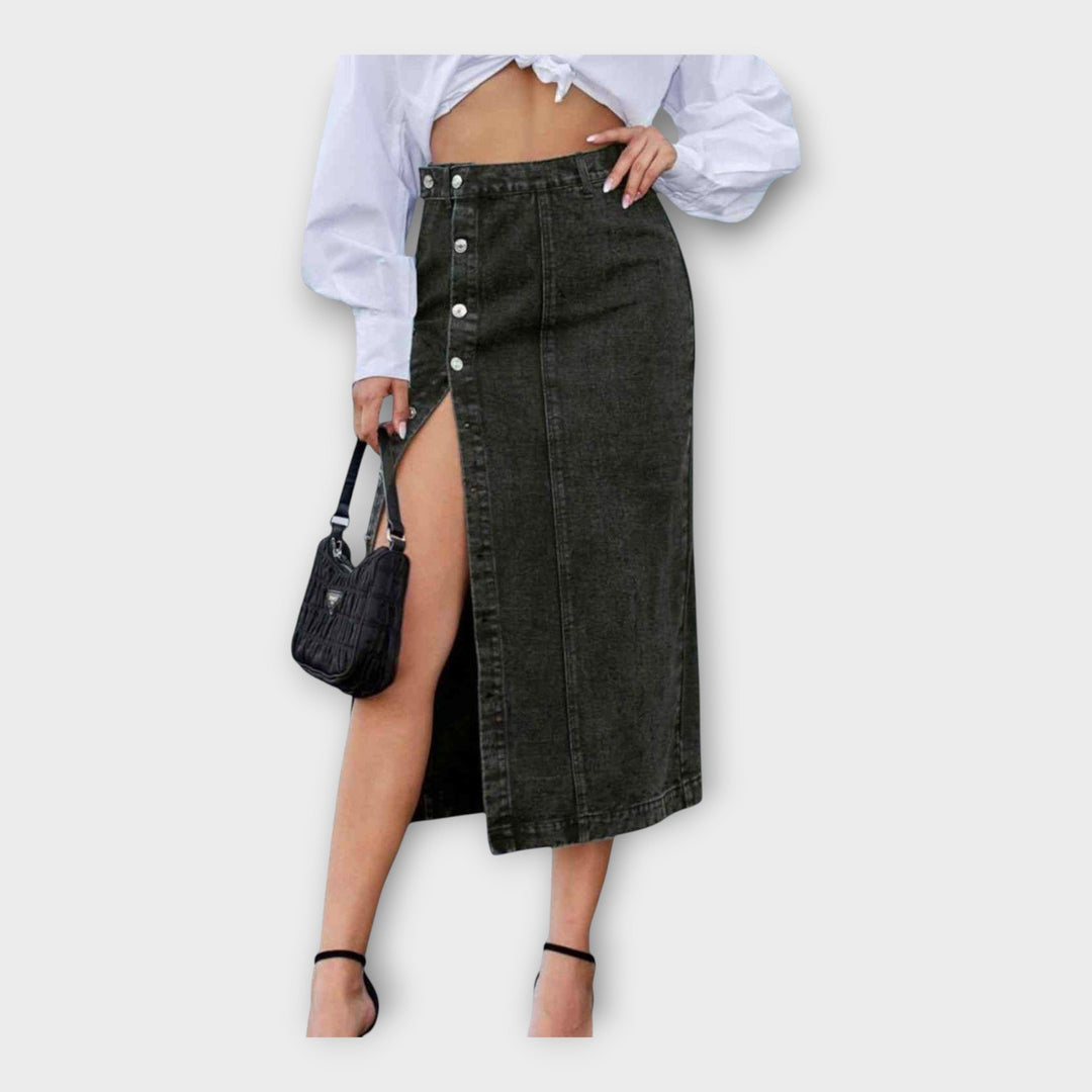 Fustă maxi cu nasturi