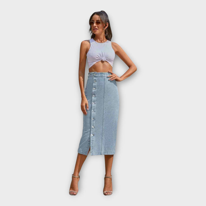 Fustă maxi cu nasturi