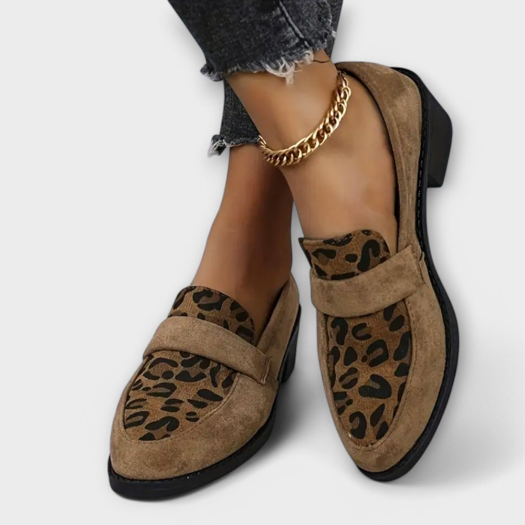 Karla - Pantofi eleganți pentru dame cu imprimeu leopard