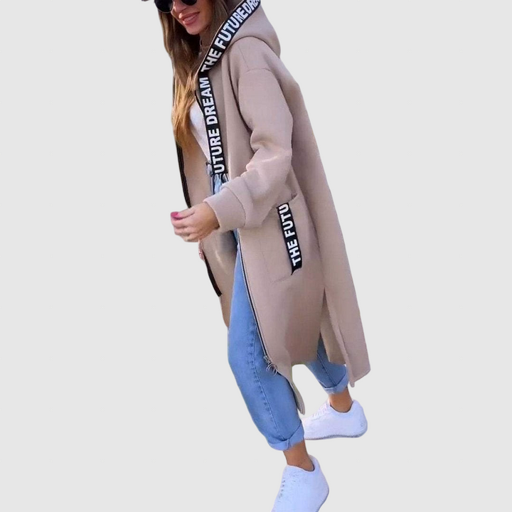 Palton lung cu glugă