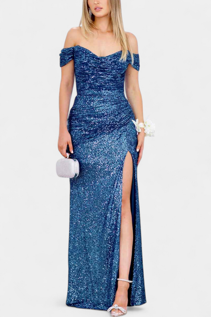 Renata Haljina Sirena fără bretele cu paiete