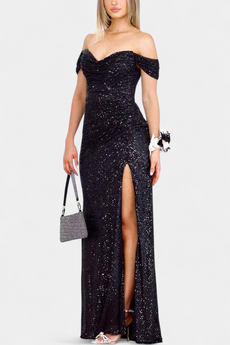 Renata Haljina Sirena fără bretele cu paiete