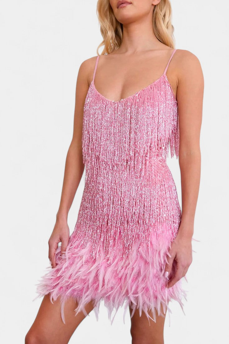 Rochie Mini Miriana cu Pene