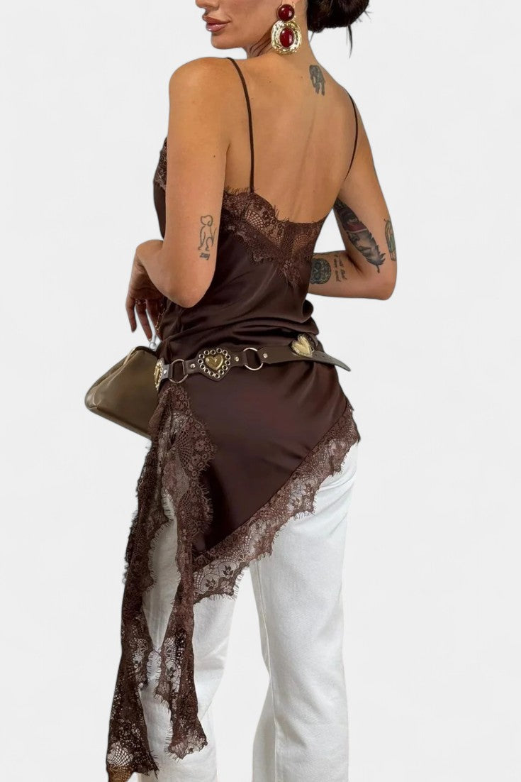 Rochie Mini Katarina cu Bretele și Dantelă