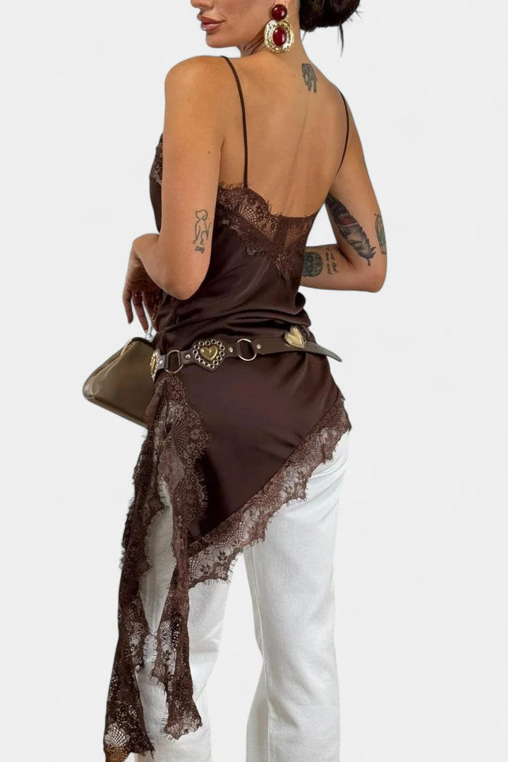 Rochie Mini Katarina cu Bretele și Dantelă