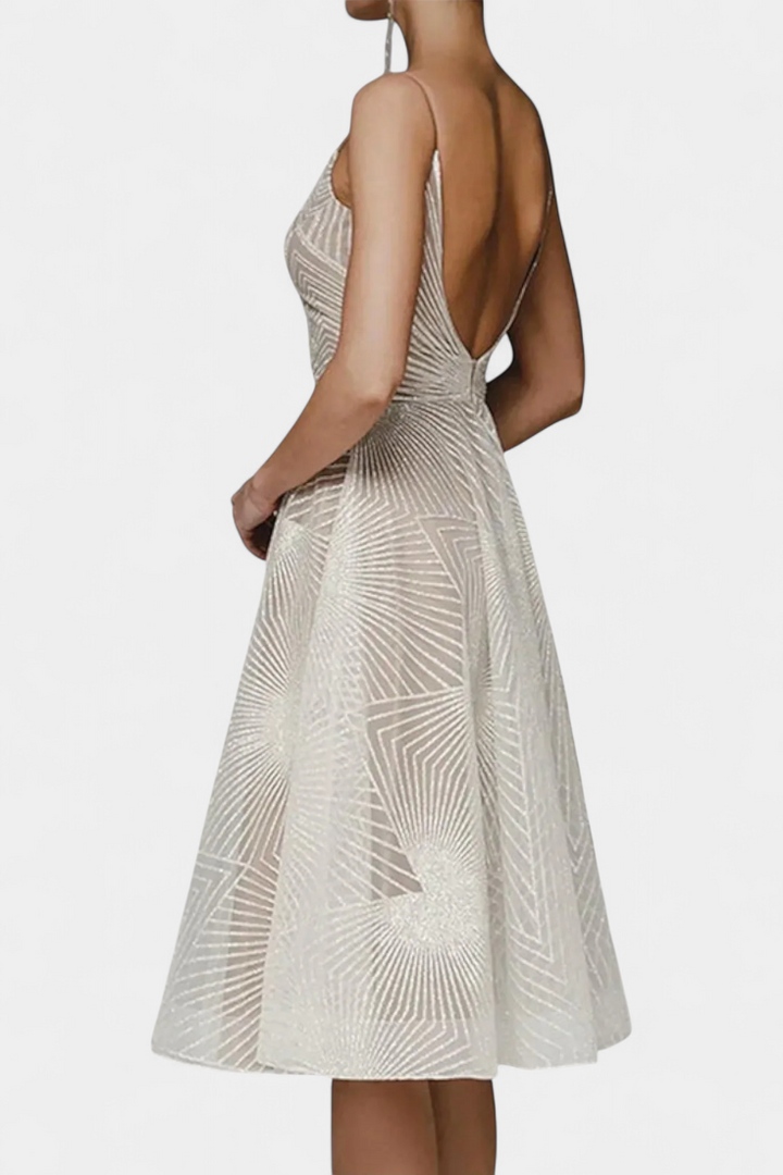 Rochie Lungă Dragana cu Broderie și Siluetă în A