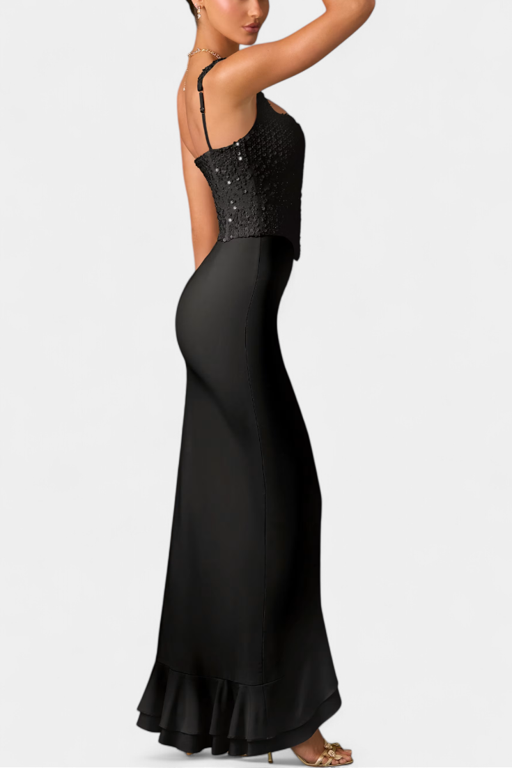 Rochie Midi Filipa cu Corset și Volane Asimetrice