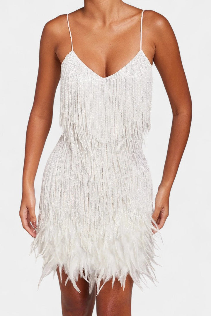 Rochie Mini Miriana cu Pene