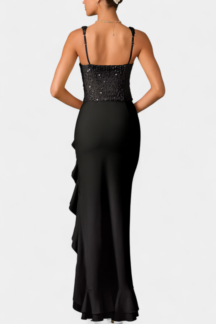 Rochie Midi Filipa cu Corset și Volane Asimetrice