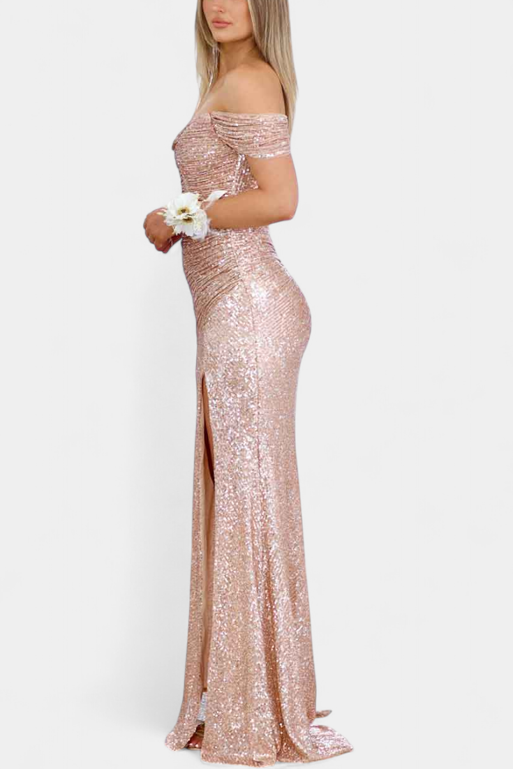 Renata Haljina Sirena fără bretele cu paiete