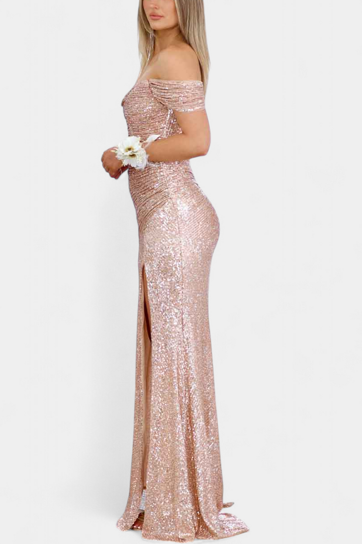 Renata Haljina Sirena fără bretele cu paiete