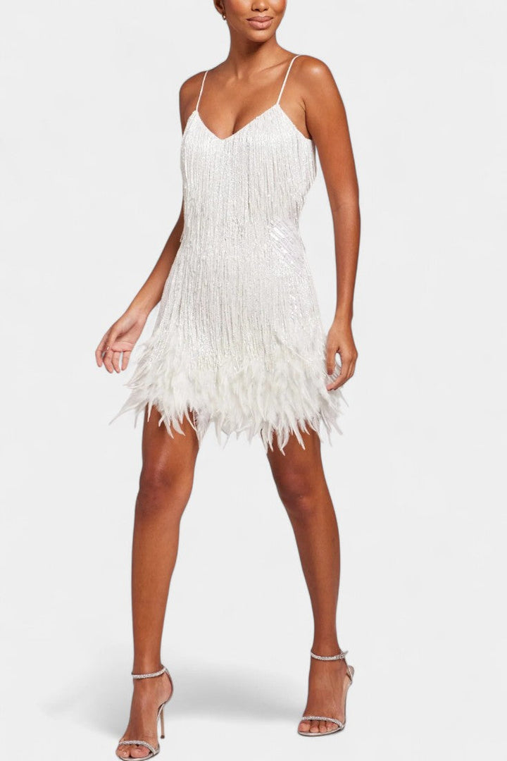 Rochie Mini Miriana cu Pene