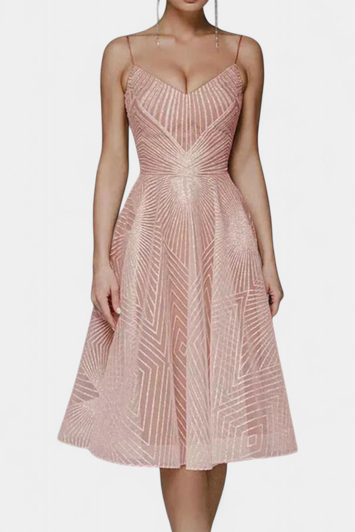 Rochie Lungă Dragana cu Broderie și Siluetă în A