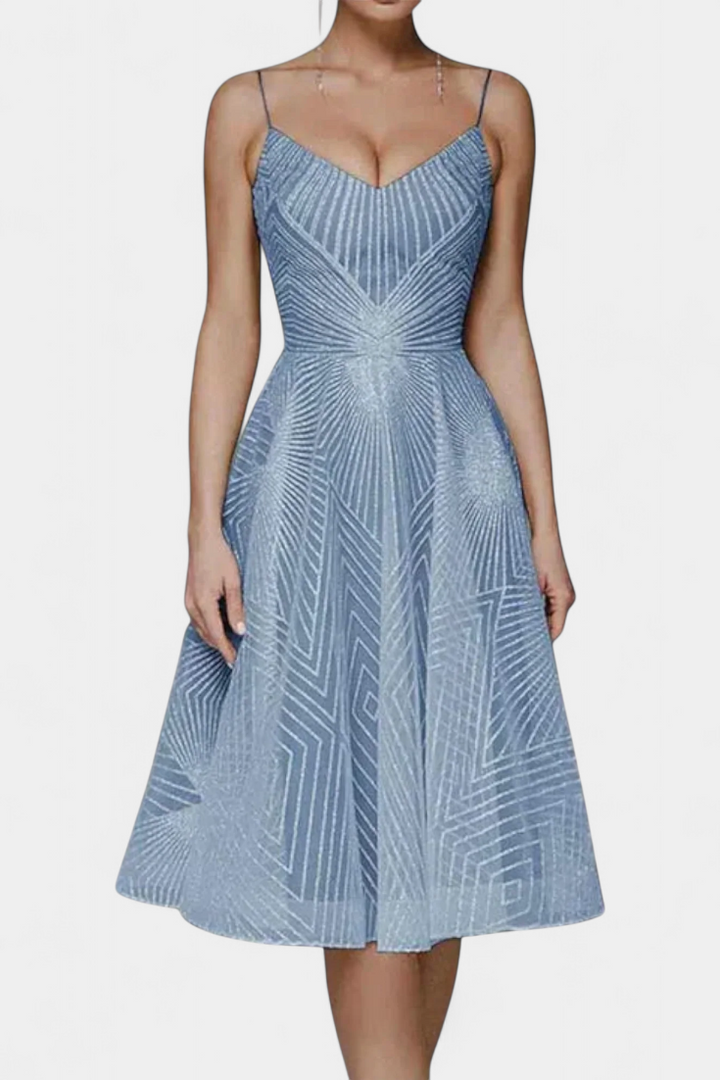 Rochie Lungă Dragana cu Broderie și Siluetă în A