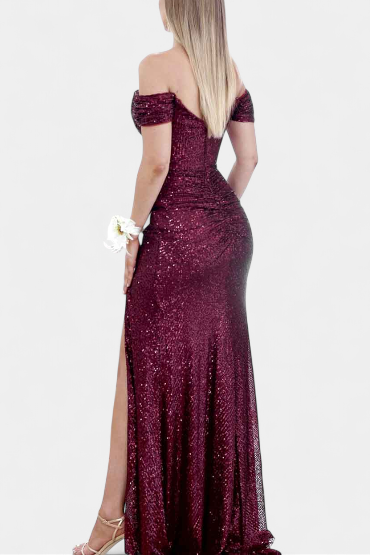 Renata Haljina Sirena fără bretele cu paiete
