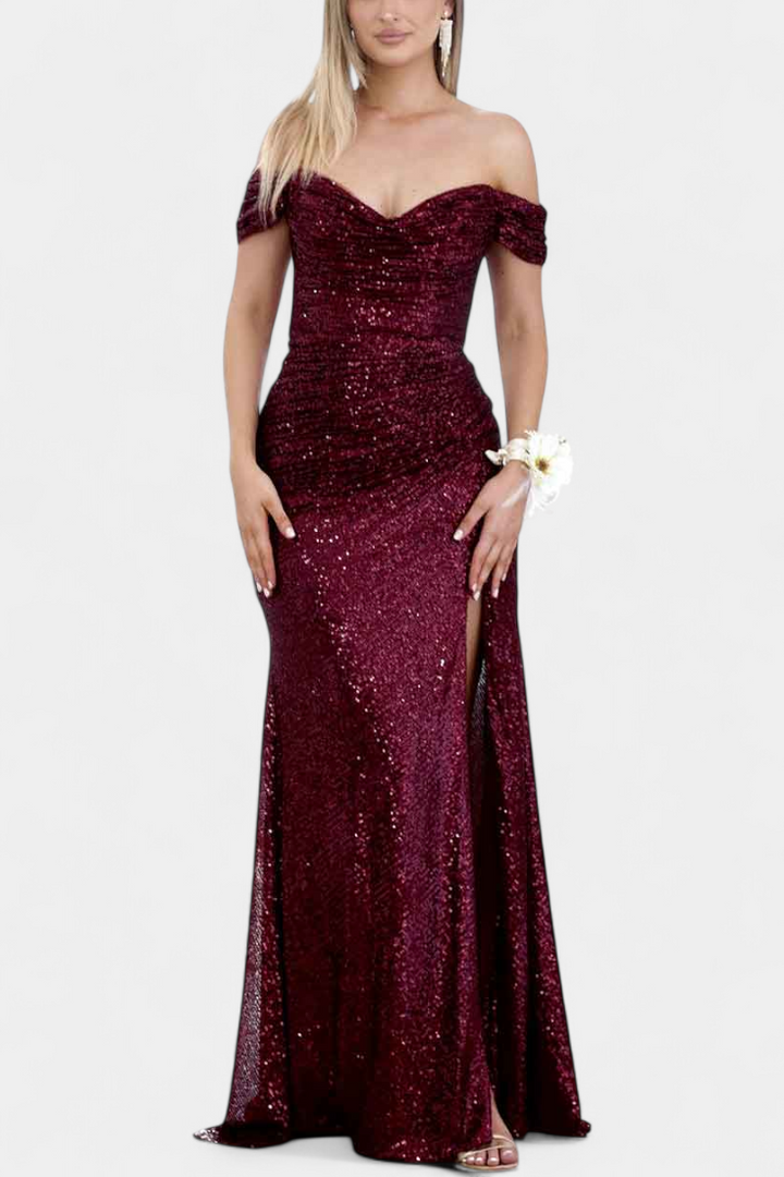 Renata Haljina Sirena fără bretele cu paiete