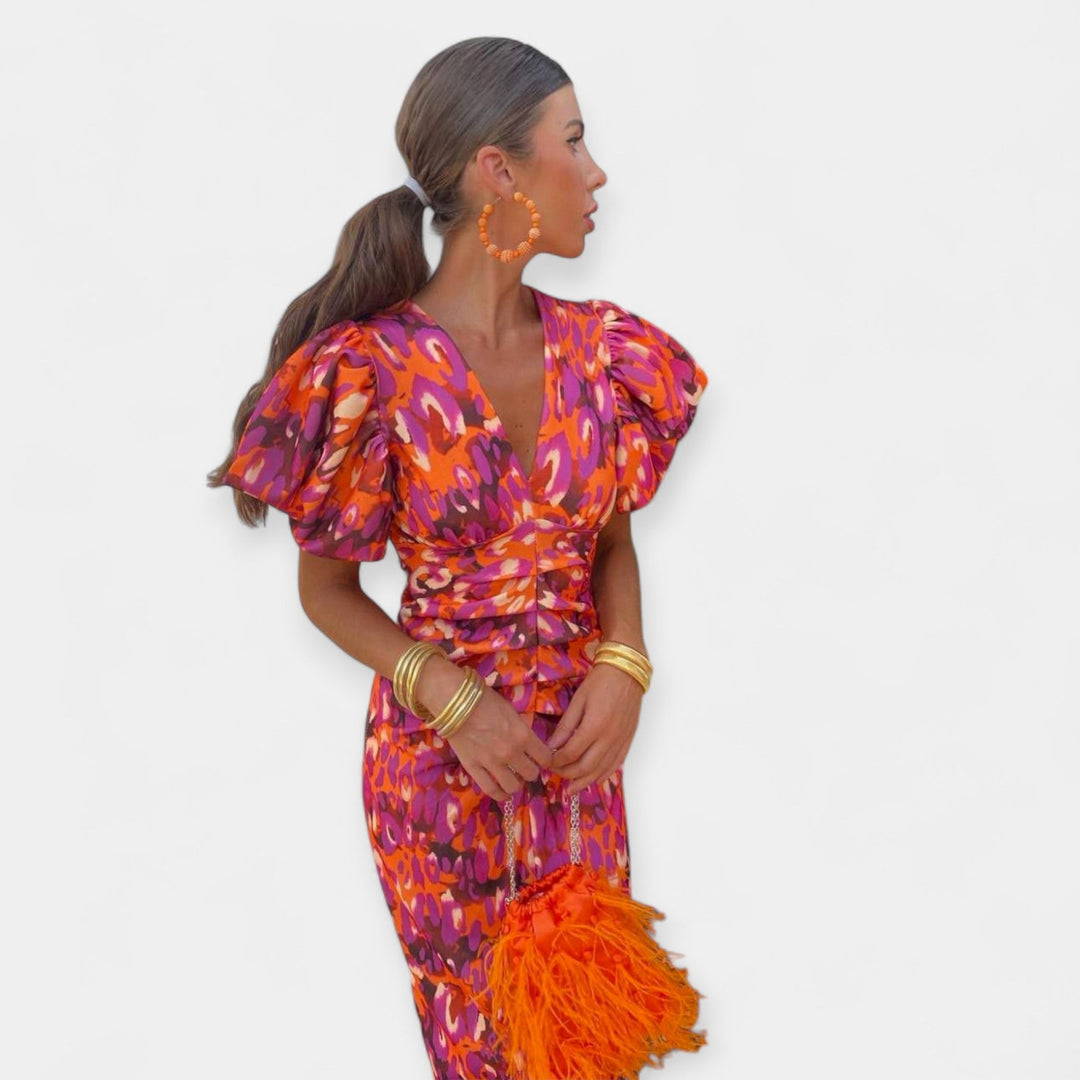 Rochie cu Mâneci și Volane