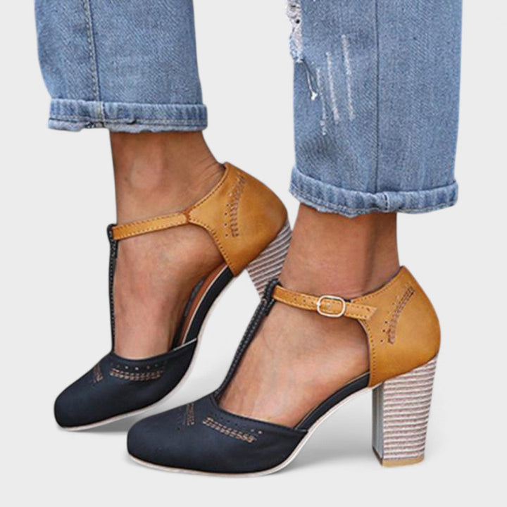 Negru - Pantofi ortopedici cu toc înalt