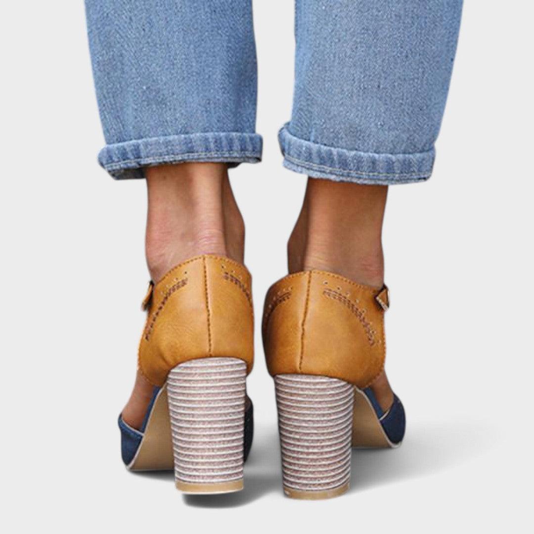 Negru - Pantofi ortopedici cu toc înalt